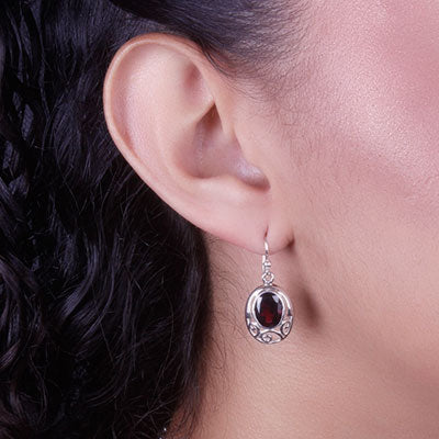 Brinco de Prata com Granada - 66499