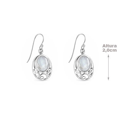 Brinco de Prata com Pedra da Lua - 66501
