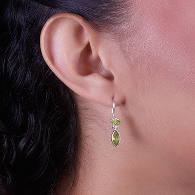 Brinco de Prata com Peridoto - 66504