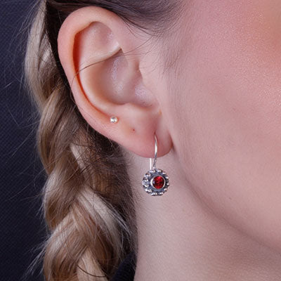 Brinco de Prata com Granada - 66519