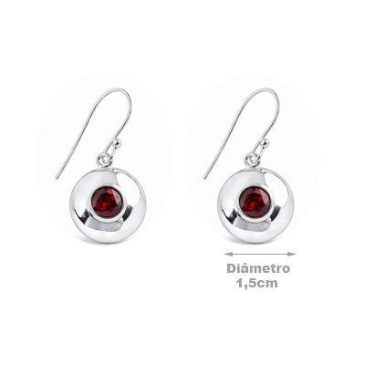 Brinco de Prata com Granada - 66524