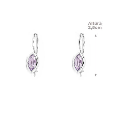 Brinco de Prata com Ametista - 66530