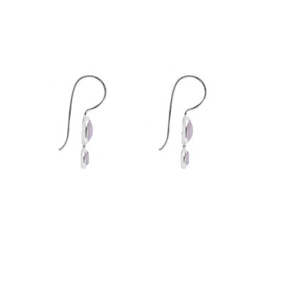 Brinco de Prata com Quartzo Rosa - 66537