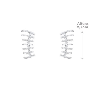 Brinco de Prata Contorno de Orelha (Ear Cuff) - 66556
