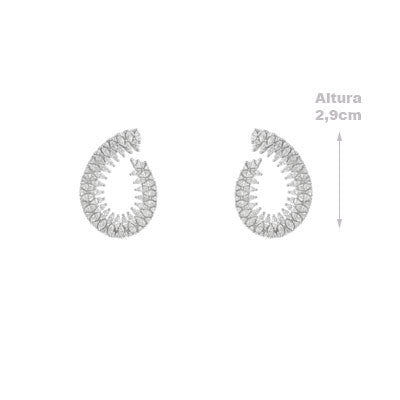 Brinco de Prata com Zircônias - 66559