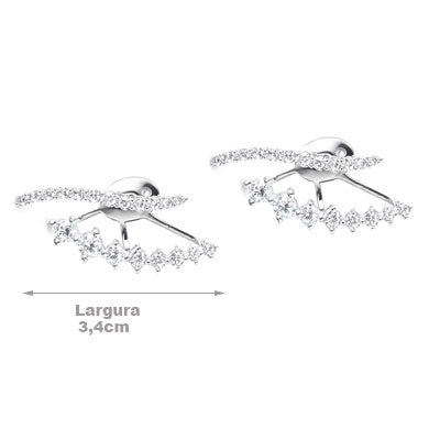 Brinco de Prata Contorno de Orelha (Ear Cuff) - 66566