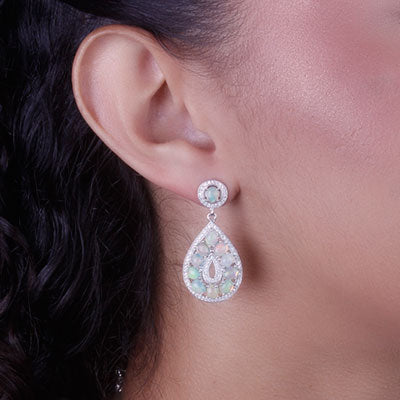 Brinco de Prata com Opala - 66595