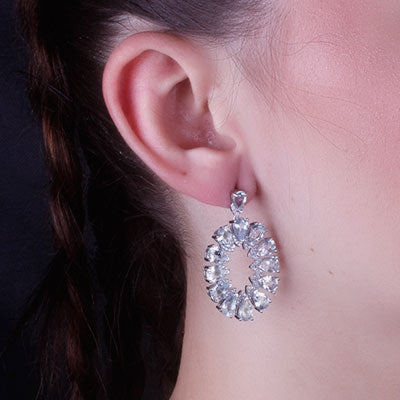 Brinco de Prata com Pedras - 66597