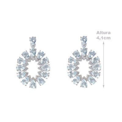 Brinco de Prata com Pedras - 66597
