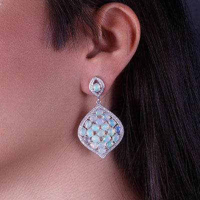 Brinco de Prata com Opala - 66605