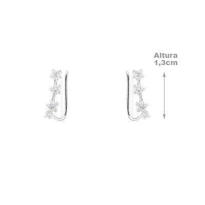 Brinco de Prata Contorno de Orelha (Ear Cuff) - 66607