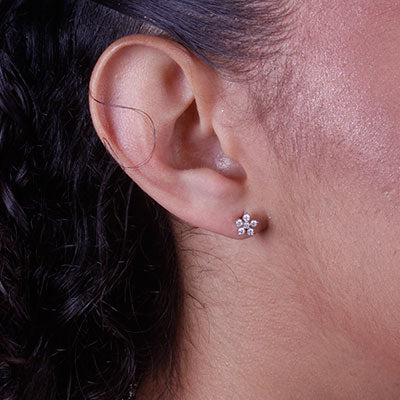 Brinco de Prata Flor - 66610