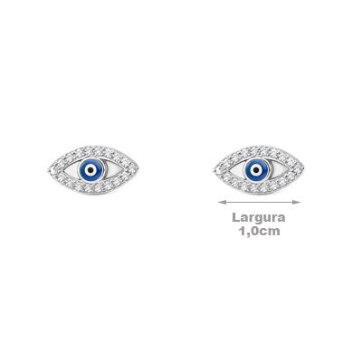 Brinco de Prata Olho Grego - 66611 - soprata
