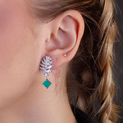 Brinco de Prata com Pedras - 66616