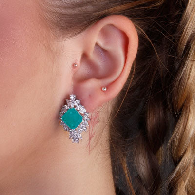 Brinco de Prata com Pedras - 66621