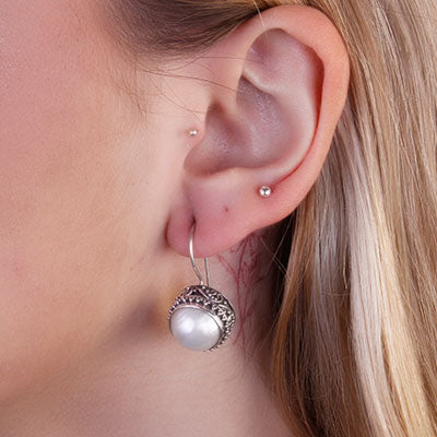 Brinco de Prata com Pérola - 66634