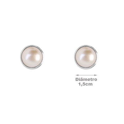 Brinco de Prata com Pérola - 66635