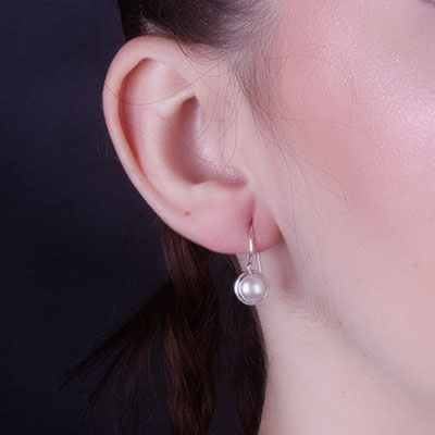 Brinco de Prata com Pérola - 66639