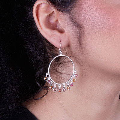 Brinco de Prata com Pingentes - 66643