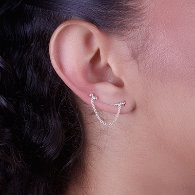 Brinco de Prata Contorno de Orelha (Ear Cuff) - 66653