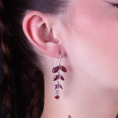 Brinco de Prata Rubi - 66664