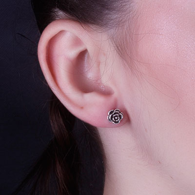 Brinco de Prata Rosa - 66678 - soprata