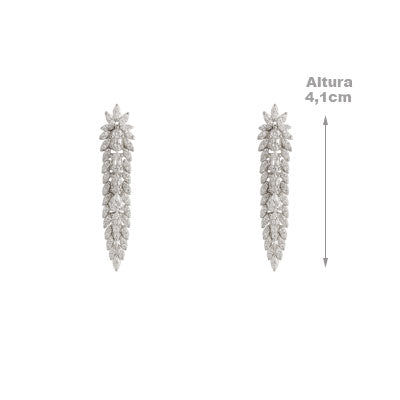 Brinco de Prata com Zircônia - 66730