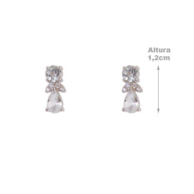 Brinco de Prata com Água Marinha - 66731