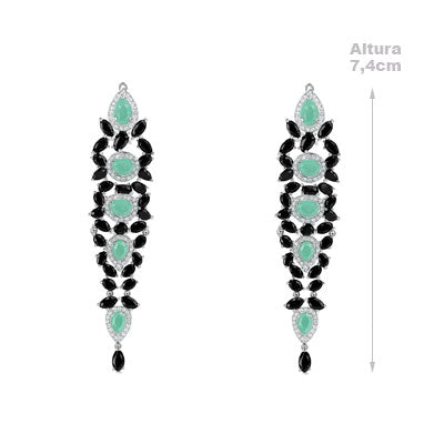 Argola de Prata com Pedras - 66738