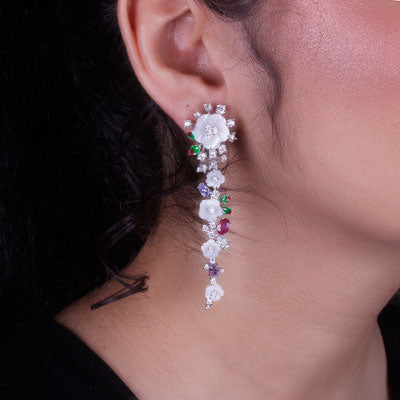 Brinco de Prata com Pedras - 66742