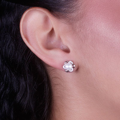 Brinco de Prata com Flor - 66746