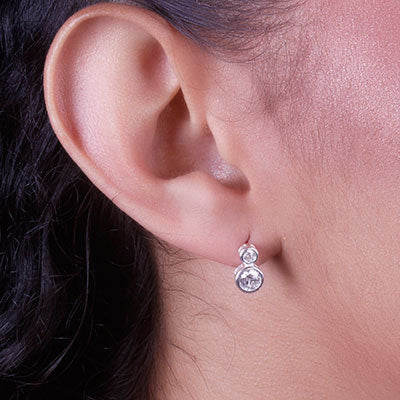 Brinco de Prata com Zircônia - 66755