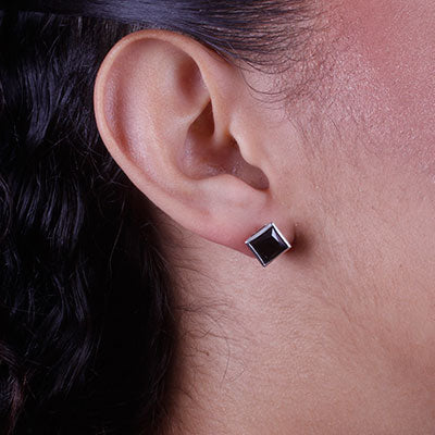 Brinco de Prata com Ônix - 66756