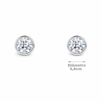 Brinco de Prata com Zircônia - 66757 - soprata