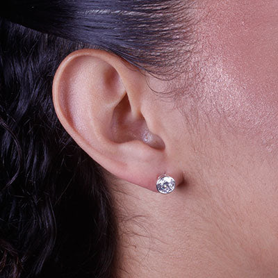 Brinco de Prata com Zircônia - 66757 - soprata