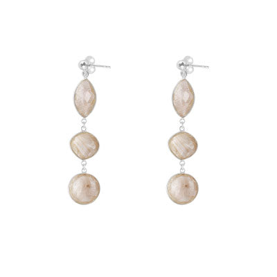 Brinco de Prata com Pedra do Sol - 66766