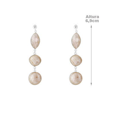 Brinco de Prata com Pedra do Sol - 66766