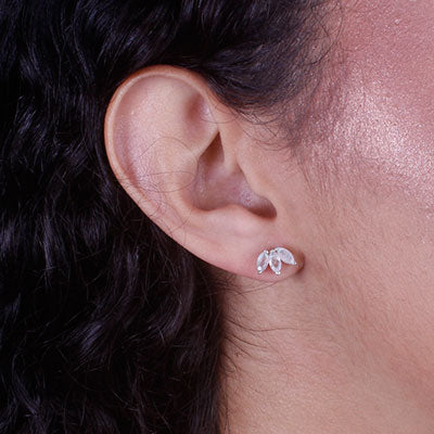 Brinco de Prata com Pedra da Lua - 66797