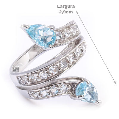 Anel de Prata com Pedras - 66799