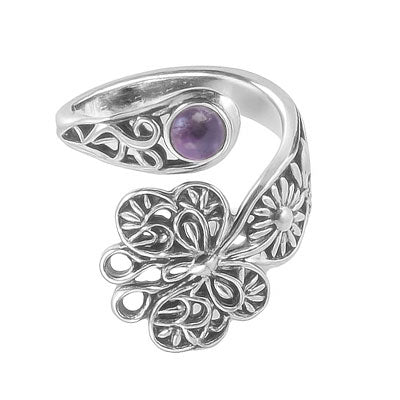 Anel de Prata com Ametista - 66803