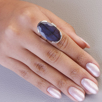 Anel de Prata com Labradorita - 66810