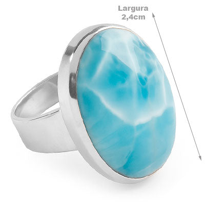 Anel de Prata com Larimar - 66811
