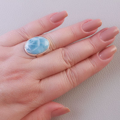 Anel de Prata com Larimar - 66811