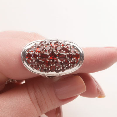 Anel de Prata com Granada - 66819