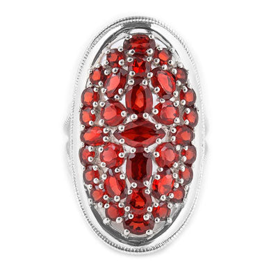 Anel de Prata com Granada - 66819