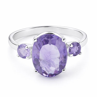 Anel de Prata com Ametista - 66820