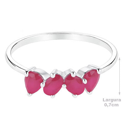 Anel de Prata com Rubi - 66825