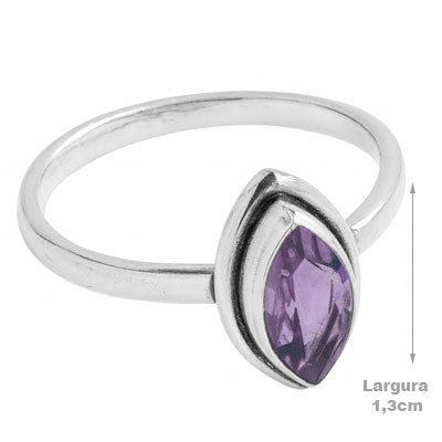 Anel de Prata com Ametista - 66831