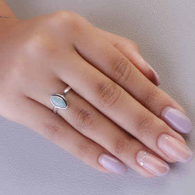 Anel de Prata com Larimar - 66833