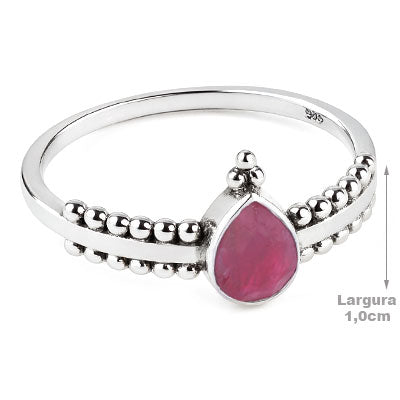 Anel de Prata com Rubi - 66836